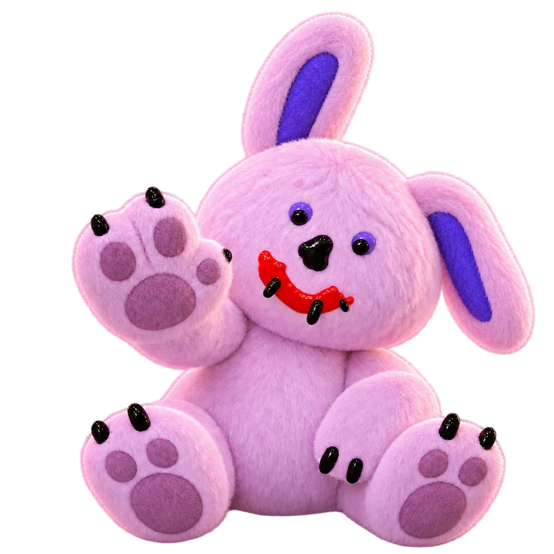 The pink Draki mascot with its crooked red smile, raising a paw toward you.